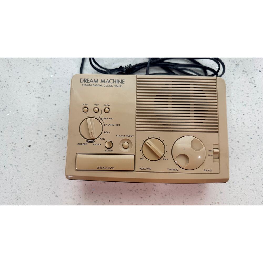 Vintage Sony Dream Machine ICF-C3W AM/FM Digital Alarm Clock Radio Beige Tested - Picture 3 of 7